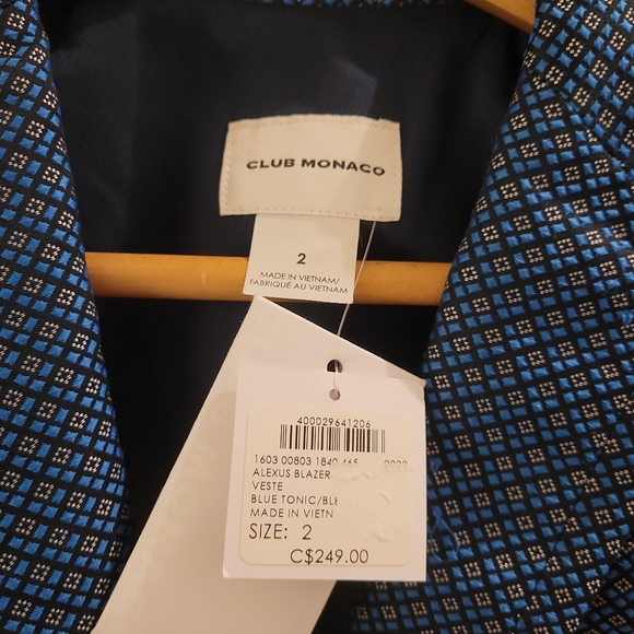 NWT Club Monaco Blazer, Blue, Size 2 - Picture 5 of 8